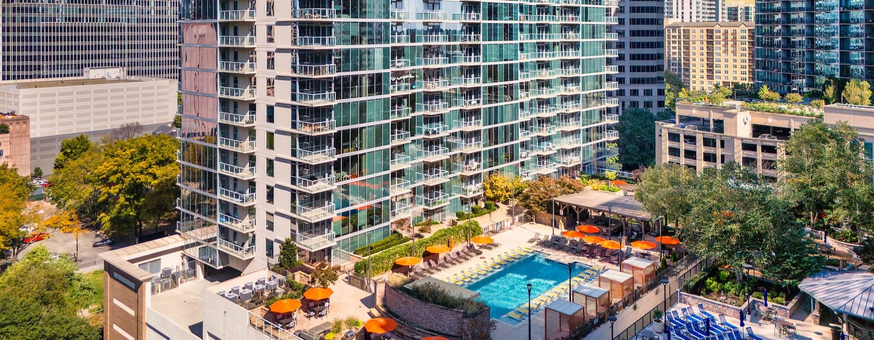 a high rise building with many windows