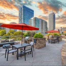 a roof-top grilling area