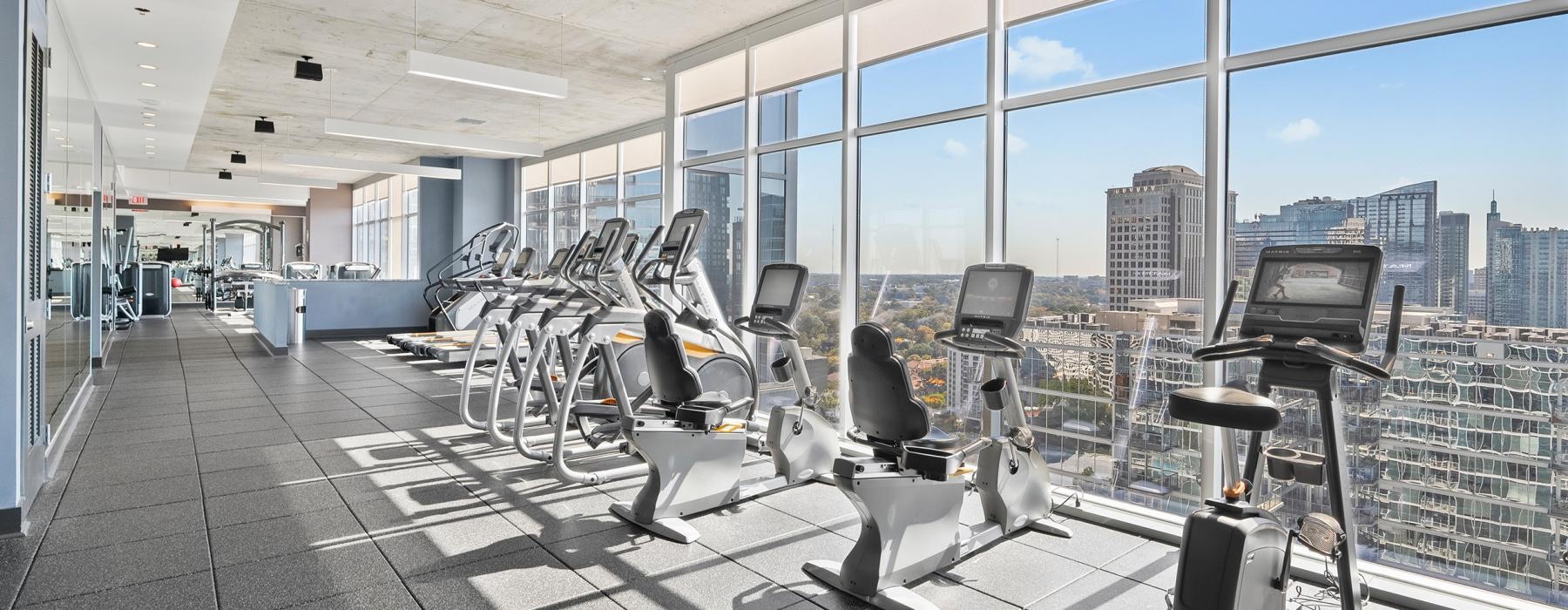 a room with exercise equipment