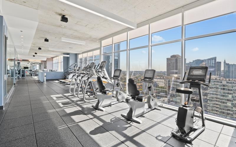a room with exercise equipment