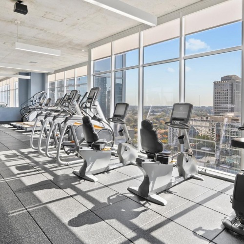 a room with exercise equipment