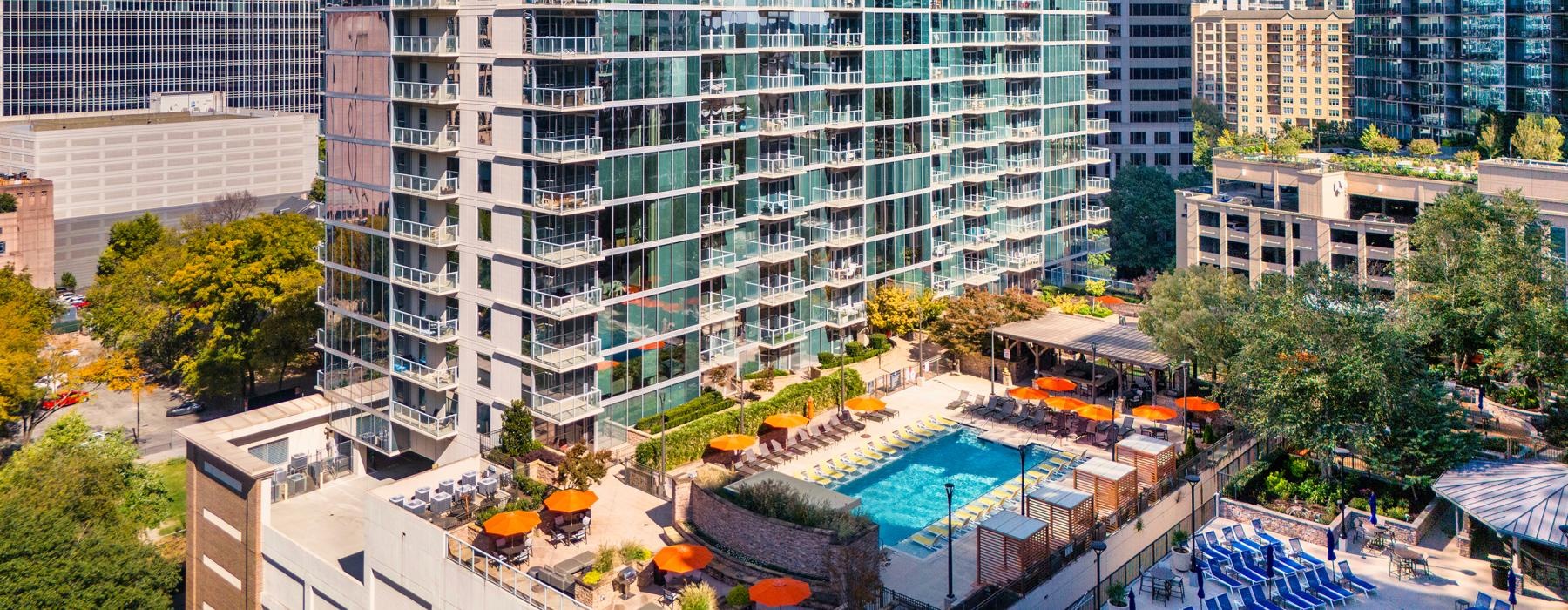 a high rise building with many windows