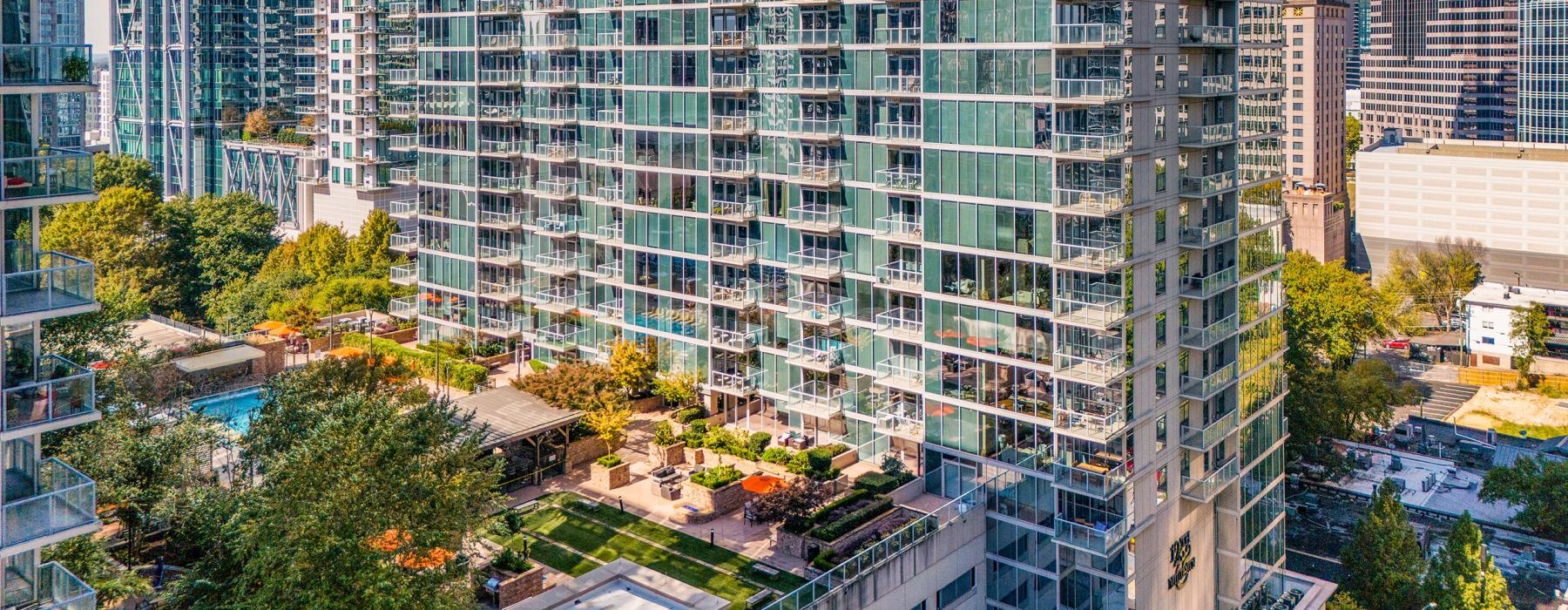 a tall building with many windows